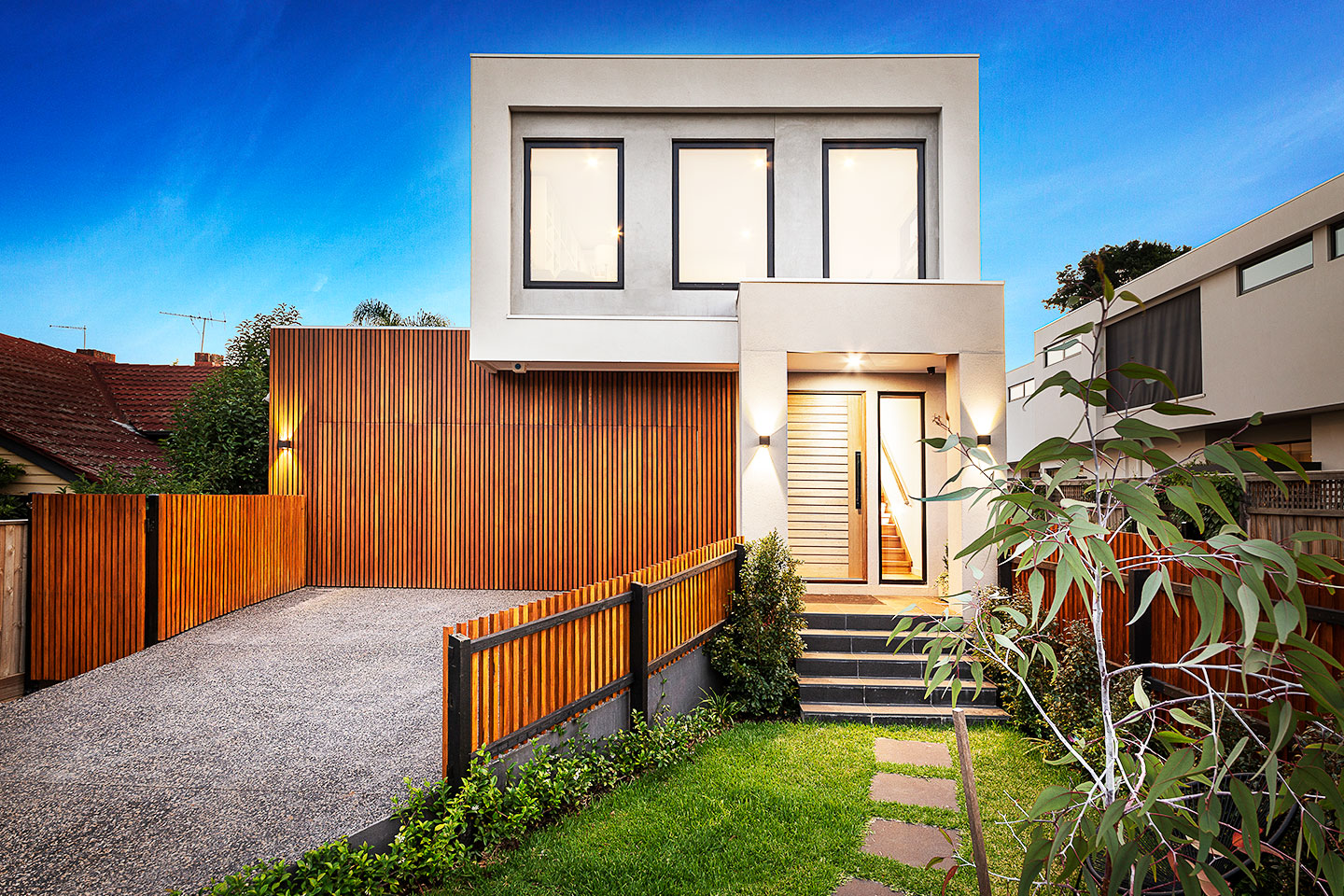 Standard modern villa in Dubai showcasing contemporary architecture, clean lines, and functional luxury design.