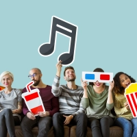 group-diverse-friends-music-concept